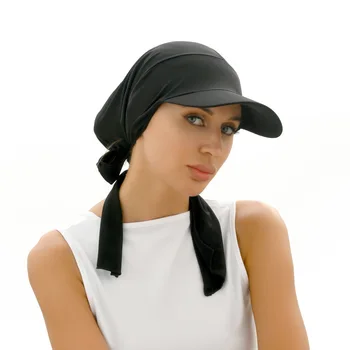 Musulmana Con Hiyab Turbante Gorro Para Niñas Gorra De Béisbol Sombreros Para El Sol Pañuelo Bufanda Gorro De Color Sólido De Las Mujeres De La Moda Suave Sombreros Para El Sol