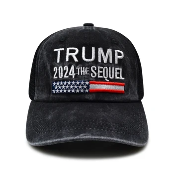 Nuevo Estilo Gorra Trump Sombreros de Lavado Angustiado Trucker Hat Unisex Ajustable USA Sombrero Bordado Trump 2024 Gorra de Béisbol