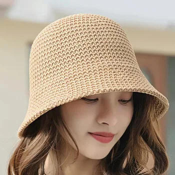 Viajar de protección solar versión coreana de la moda de la visera de la cara de la pantalla pequeña de las mujeres Japonesas pescador sombrero