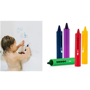 6 Colores Borrable Niños Crayones Crayola a Base de Agua de Baño Push Crayones Arte Suministros Papelería Regalo