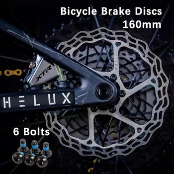 HELUX de Bicicletas Discos de Freno de Bicicleta de Montaña de Pastillas de Freno de Disco de Bicicleta de Carretera de Freno, Discos de 160mm 6 Tornillos