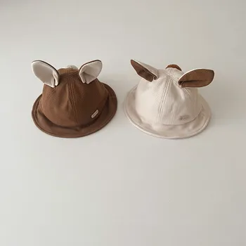 45-48 cm de dibujos animados conejo bebé sombrero de Cubo de 2023 versión en coreano lindo oído largo de la cuenca del bebé sombrero de salir chicas chicos sombrero para el Sol