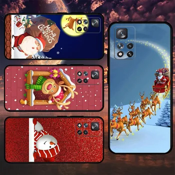 Caja del teléfono Para el Xiaomi Redmi Nota 11 10 12 8 Pro 9 9 10C K40 9A 9C 8T 7 k50 Juego 9T Negro Tapa Blanda Divertidas de Navidad