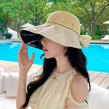 2023 Estilo Coreano De Verano Nuevo Sombrero De Mujer De Copo De Nieve Logotipo De La Malla De Protección Solar De La Visera Del Sombrero De Sol De Viaje Al Aire Libre Sombrero Para El Sol