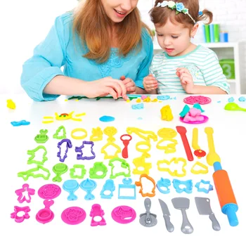 41PCS Masa Conjunto de Herramientas Ricos Colores Diferentes Formas de Plástico Masa Kit de Herramientas para niños los Niños