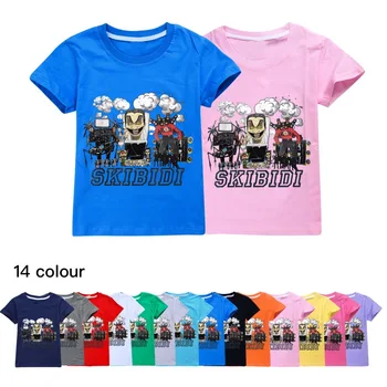 Skibidi Aseo Chicos de Impresión de Camiseta de los Niños del Verano Divertido Aseo Hombre de dibujos animados Casual T-shirt Ropa para Niños y niñas Camiseta de Niñas Kawaii Tops