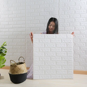 1Pcs 35cmx30 3D Paneles de Pared Pegatinas de papel Tapiz de BRICOLAJE Impermeable para la Sala de estar Dormitorio Cocina Decoración de Fondo