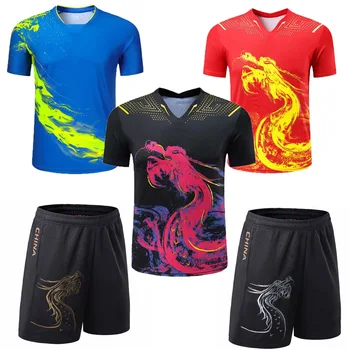 Dragón de CHINA de Tenis de Mesa Jerseys Cortos de Conjuntos, las Mujeres de Ping Pong Kits, los Hombres de Tenis de Mesa de la Camisa de la Ropa de los Niños de ping-pong Camisetas 3918
