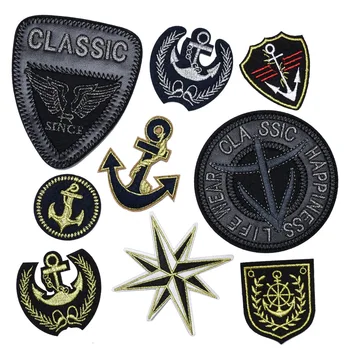 La marina de la Medalla de la Brújula logotipo de Hierro En el Parche de Tela de Costura a Mano Apliques Para el BRICOLAJE Ropa Sombrero de Pegatinas Insignia del Parche apliques