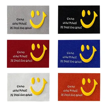 6Pcs/Juegos Paño Suave Etiquetas de Diversos Carta de Bordado Hecho a Mano Collar De Bricolaje de Punto Impreso Algodón Tejido de Coser Parches