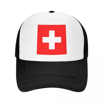 De encargo de la Bandera De Suiza Gorra de Béisbol para Hombres, Mujeres Ajustable Trucker Hat Streetwear Snapback Gorras Sombreros para el Sol