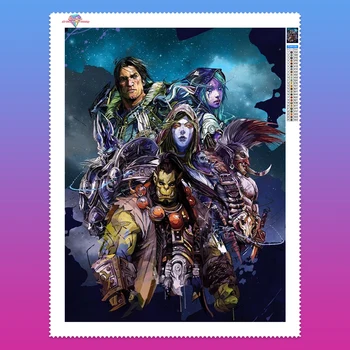 DIY 5D De World of Warcraft, Juego de Diamond Pintura Kit de Sylvanas Y la Bestia Cartel Mosaico de punto de Cruz Bordado de la Decoración de la Habitación del Ventilador de Regalo