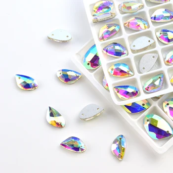 Dos tamaños Cuchillo de forma crystal AB coser de diamante de imitación de Piedras para DIY Vestido de Ropa de Artesanía de las Artes de la Boda Accesorios de Decoración