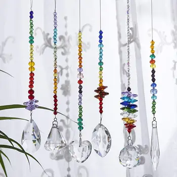 Coloridos Cristales Colgantes de Cristal para la Decoración de la Cortina de la Decoración