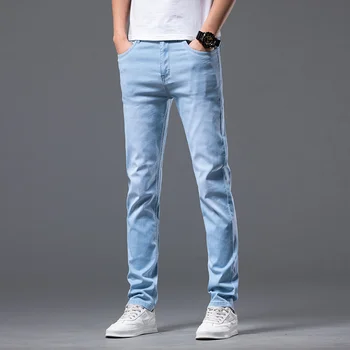 6 Color de los Hombres de Estirar los pantalones Vaqueros Flacos de la Primavera Nueva coreana de la Moda Casual de Algodón Denim Slim Fit Pantalones Masculinos Pantalones de la Marca