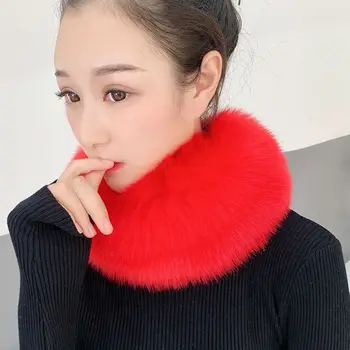 La mujer Imitado Cuello de Piel de Estilo coreano Caliente del Invierno Engrosamiento de la Nueva Imitación de Piel de Zorro Bufanda de Cuello de Protección