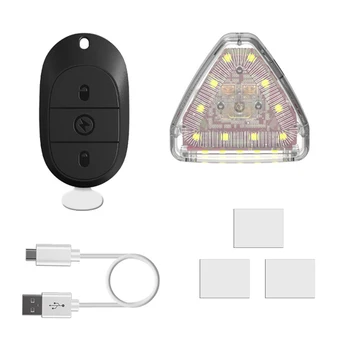 Bengalas de Luz USB Recargable luz Estroboscópica de Advertencia de Luz Impermeable de 7 Colores LED de Control Remoto Inalámbrico para Drone Moto Bicicleta