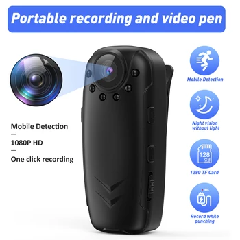 Mini Videocámara 1080P Bolsillo Cuerpo Micro Pen Cam Grabadora de Video de Visión Nocturna Deporte DV Detección de Movimiento de Batería de Gran tamaño Mini Cuerpo Cam
