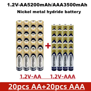 Aa+aaa 1.2 V batería recargable, 5200 MAH /3500mah,de níquel metal hidruro,apto para juguetes,relojes,etc., se venden en paquetes