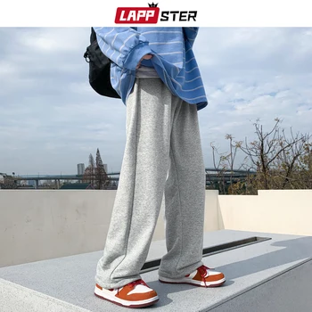 LAPPSTER Y2k Estilo coreano Techwear Deportivos de Corredores de 2023 Hombres Japoneses Streetwear Holgados Pantalones Harem Sólidos de Corredores de Algodón Pantalones