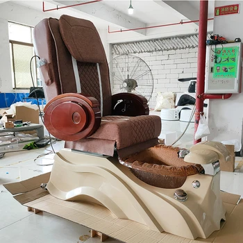 Único de diseños de uñas de equipo de la tienda silla de pedicura para salón eléctrica spa silla marrón silla de pedicura