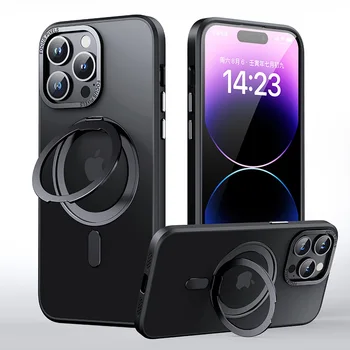 Para el iPhone 14 13 12 Pro Max 11 de Lujo de la Aleación de Aluminio del Marco de la Lente Cubierta del Teléfono Para Magsafe de Carga Inalámbrica, soporte Magnético Caso