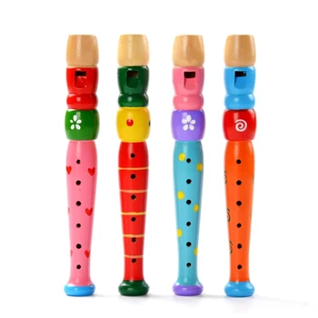 De madera Corto Flauta para Niños de Alientos de Instrumento Musical en la Educación Temprana de Música de Sonido De 6 Agujeros Recorder Flauta de Madera