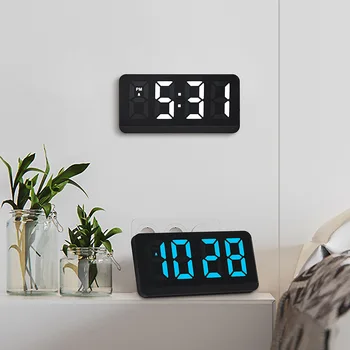 Reloj despertador Digital RGB, Cambio de Color LED de Pared Relojes de Pared TemperatureTime Pantalla de Tabla de Reloj de Escritorio de la Lámpara de la Decoración del Hogar