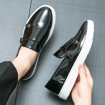 Nueva moda de los Hombres de Cuero Genuino Zapatos Cómodos Suela Gruesa Zapatos de la Oficina de Hombres de Negocios Zapatos de Profesionales Zapatos de Vestir