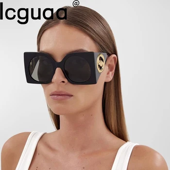 Nueva Moda de la Gran Marco Cuadrado de gran tamaño Gafas de sol de la Vendimia de Ojo de Gato Gafas de Sol Gradiente Sexy Tonos para las Mujeres UV400 Gafas Oculo