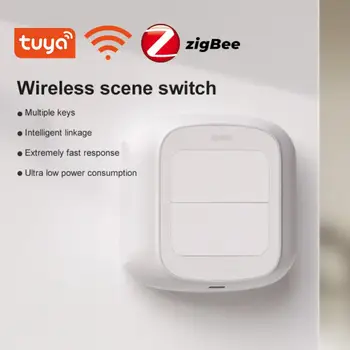 Wifi, Zigbee Wireless Escena Interruptor De 2 Secciones De Control Remoto Inalámbrico De 6 Escena Interruptor Inteligente De Automatización Del Hogar Escenario Para Dispositivos Tuya