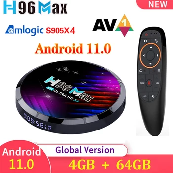 H96 Max X4 Smart TV Box Android 11 4G 32G 64G Amlogic S905X4 2.4 G y 5G Dual Wifi BT 4K 8K HD10+ Media Player Set Top Box