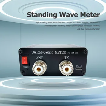 0.5-120W de Potencia Digital Medidor de Onda estacionaria FM AM SSB 1.8 MHz-50MHz de Potencia Digital Vatímetro LED de Pantalla de alta definición con Función de Alarma