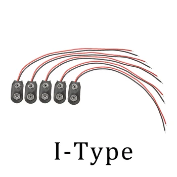 5Pcs MN1604 PP3 de 9V Batería Complemento de Conector Tipo de Cable de Conexión de la Batería de 9V Clip de soporte de Complemento Conector del Cable de 15CM