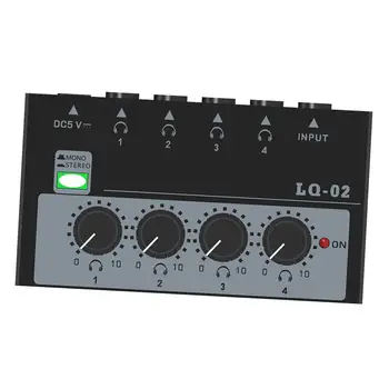 4 Canales de Línea del Mezclador Compacto y Portátil Mini Mezclador de Audio Mono Estéreo de Ajuste para la sub Mezcla de Teclados, Guitarras, Micrófonos Bares