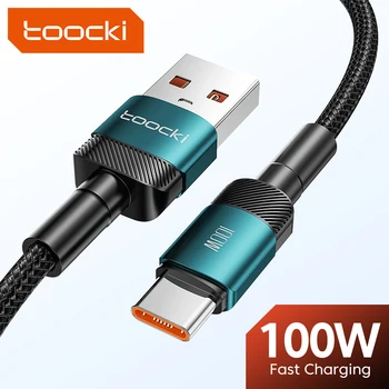 Toocki 2M 100W Tipo C Cable USB de Carga Rápida Para Huawei P40 Pro P30 6A Cable Cargador Cable de Datos Para Samsung S21 Ultra S20 Poco F5