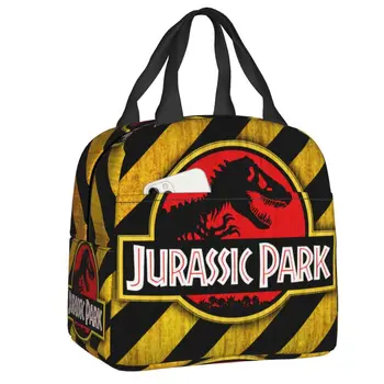 Jurassic Park Logotipo Amarillo Aislado De Bolsas De Almuerzo Gigante De Dinosaurio Cooler Térmico De Los Alimentos, La Caja De Almuerzo Para Acampar Al Aire Libre De Viaje