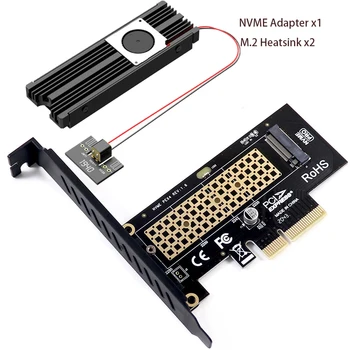 PCIe NVMe M2 NGFF SSD PCIe X4 Tarjeta Adaptadora PCIe X4 M. 2 Card con Disipador de calor de Aluminio