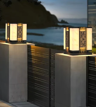 Impermeable solar de puerta pilar de luz nuevo Chino villa de estilo patio de luz de pared