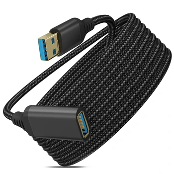 2X USB 3.0 Tipo a Macho A Hembra Cable de Extensión, Durable Trenzado Material, en lo Alto de Transmisión de Datos por Cable (De 0,5 M/1,6 PIES)