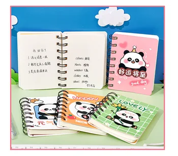 De Dibujos Animados Panda Flor De Vuelco De La Bobina A7 Notebook Estudiante Encantador Lindo Mini Portátil De Texto Inspirador Cuaderno De 80 Páginas De Origen