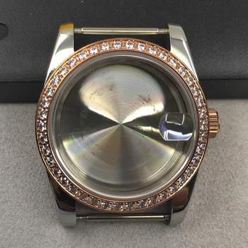 Reloj de Accesorios 39MM con ladrillo y piedra de precisión, caja de acero, cristal de zafiro adecuado para NH35/NH36 movimiento