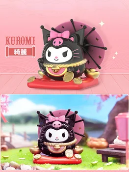 Kawaii Sanrio Genuino Anime Figuras Kuromi Mi Melodía de Hello Kitty Caja de la Persiana Cinnamoroll Gato vaso de la Figura Muñecas Decoración