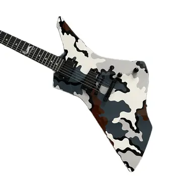 Fábrica de Guitarra ESP LTD Guitarra Eléctrica Explorer Serpiente Incrustaciones de Camuflaje de Color con estuche duro Buque Rápido