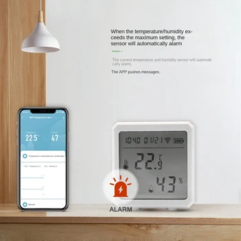 Tuya WIFI Sensor de Temperatura Y Humedad de la Pantalla LCD Sensor de la Vida Inteligente de Soporte de la Aplicación de Alexa principal de Google