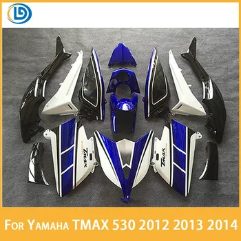 Para Yamaha TMAX TMAX 530-530 TMAX530 2012 2013 2014 moldeado por Inyección de la carrocería de Nuevo ABS moto carenado blanco y azul kit