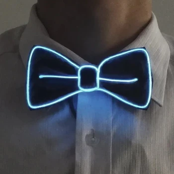 Brillan En La Oscuridad LED pajarita Luminosa Intermitente Corbata Para la Fiesta de Cumpleaños de la Boda Decoración de la Navidad de Halloween Traje de Cosplay