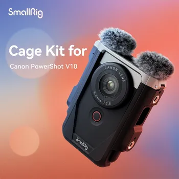 SmallRig Jaula Kit para Canon PowerShot V10 de Silicona con Magnéticamente Peludo Parabrisas, Tapa de la Lente y Bolsa de Almacenamiento 4235