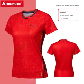 Verano Kawasaki camiseta de Tenis partido de bádminton de manga corta t shirt ropa de secado rápido sport Jersey top 2023TG las mujeres de los hombres de polo