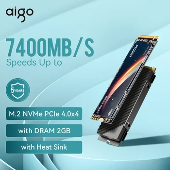 AIGO SSD M. 2 2280 PCIe NVMe 4.0 x4 1 TB 2 TB con Caché DRAM Interna de Disco de Estado Sólido para PS5 Unidad de disco Duro P7000D